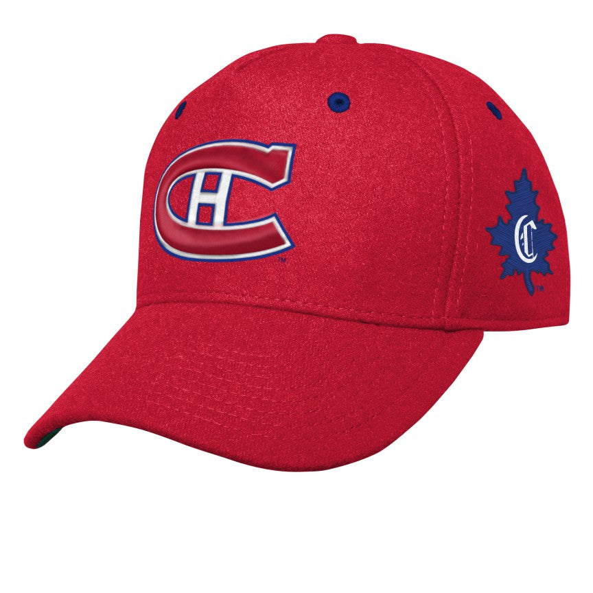 Canadiens de Montréal NHL Outerstuff Vintage Youth Red Reissue Precurve Snapback