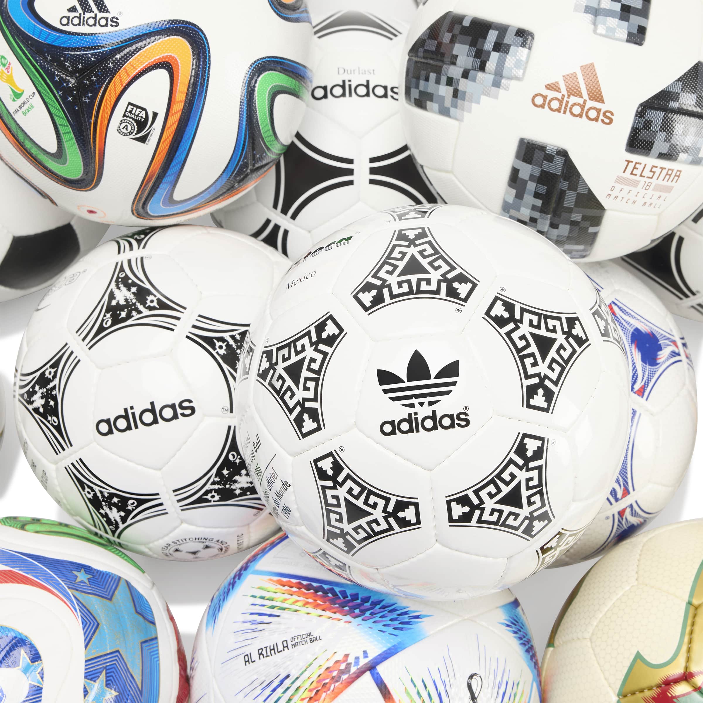 Adidas FIFA World Cup Historical Soccer Pro Ball Set 1970-2026 Size 5