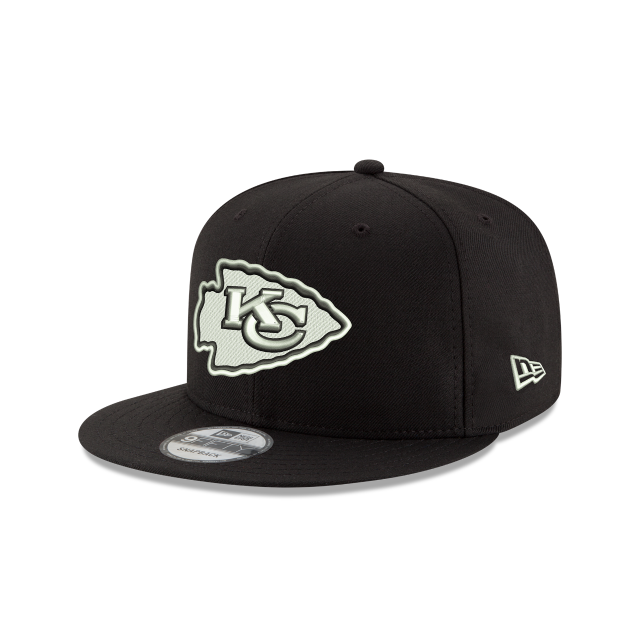 Kansas City Chiefs NFL New Era pour hommes, noir et blanc, 9Fifty Basic Snapback