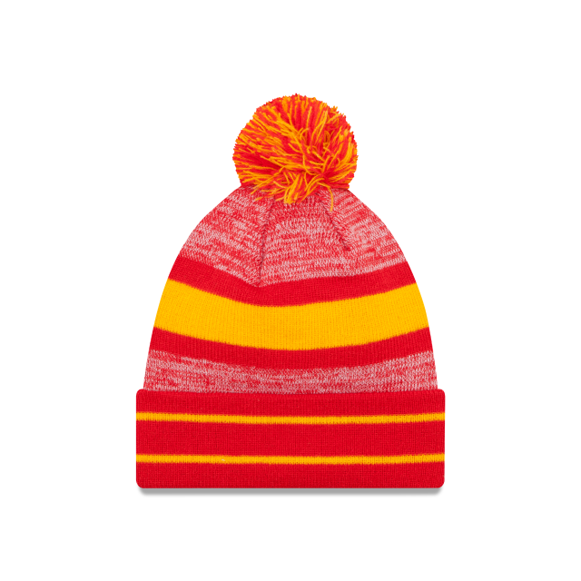 Bonnet tricoté à pompon rouge pour homme Kansas City Chiefs NFL New Era