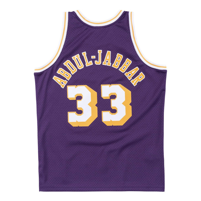 Kareem Abdul-Jabbar Los Angeles Lakers NBA Mitchell & Ness Men's Purple 1983-84 Hardwood Classics Swingman Jersey