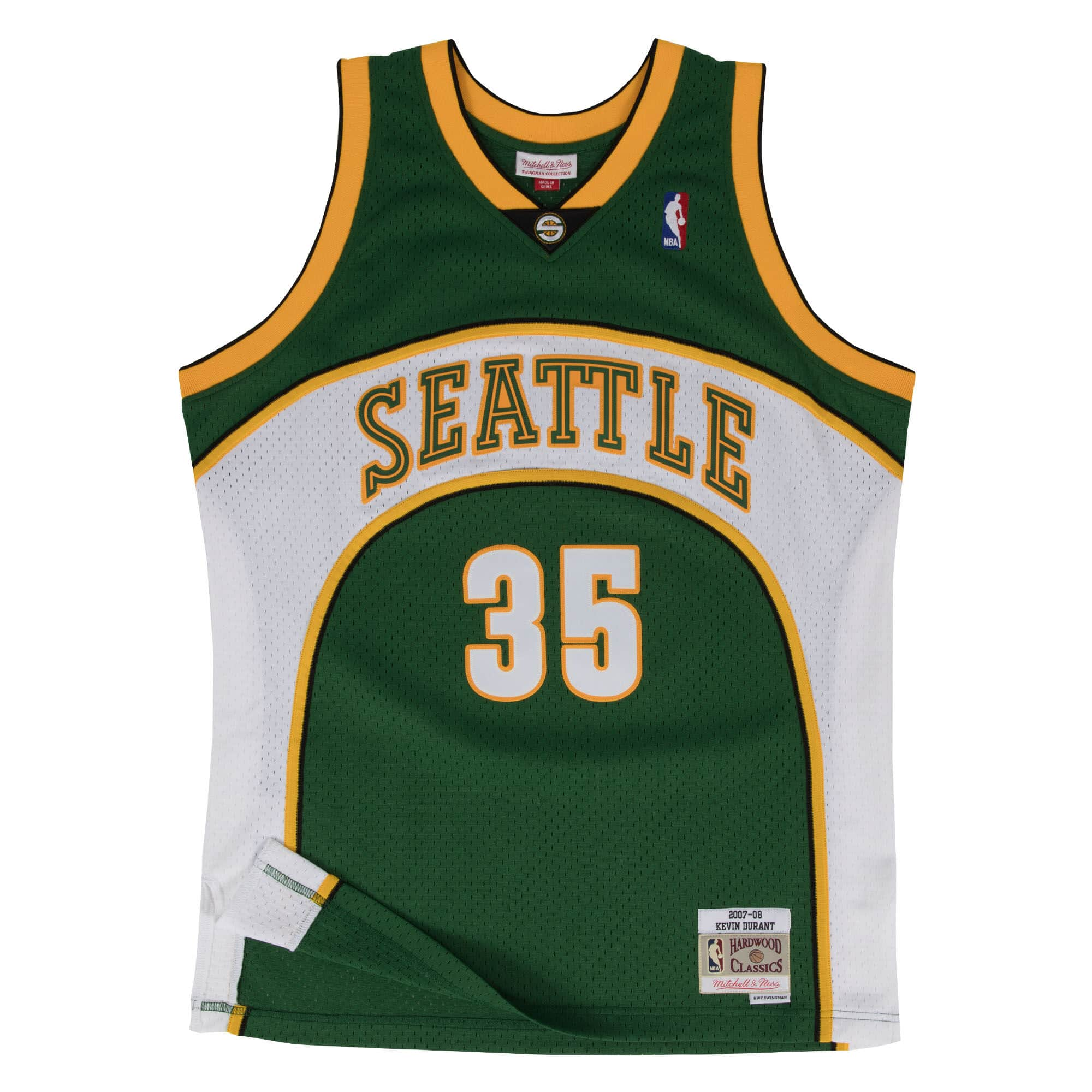 Kevin Durant Seattle Supersonics NBA Mitchell & Ness Maillot Swingman Hardwood Classics vert 2007-08 pour homme