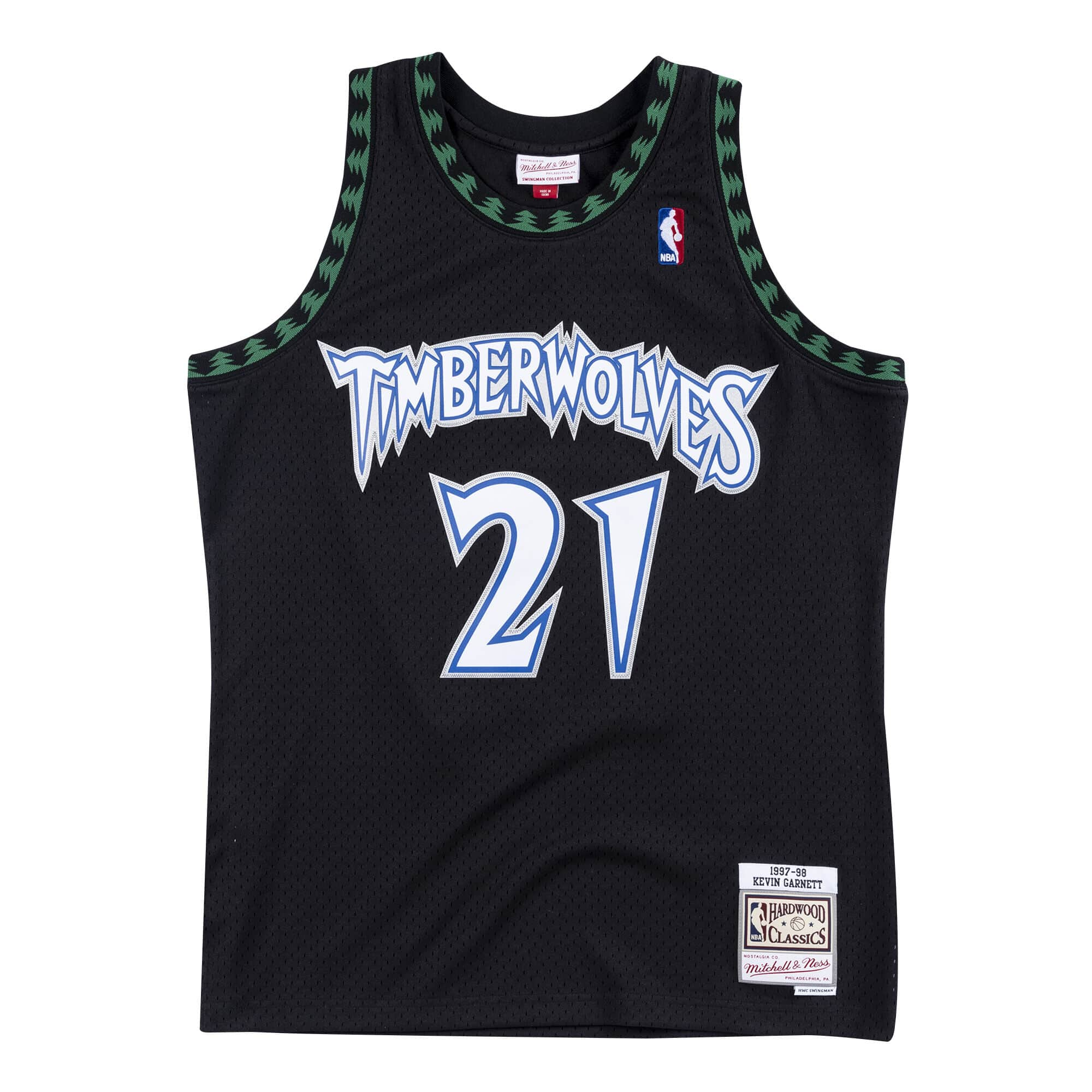 Kevin Garnett Minnesota Timberwolves NBA Mitchell & Ness Men's Black 1997-98 Hardwood Classics Swingman Jersey