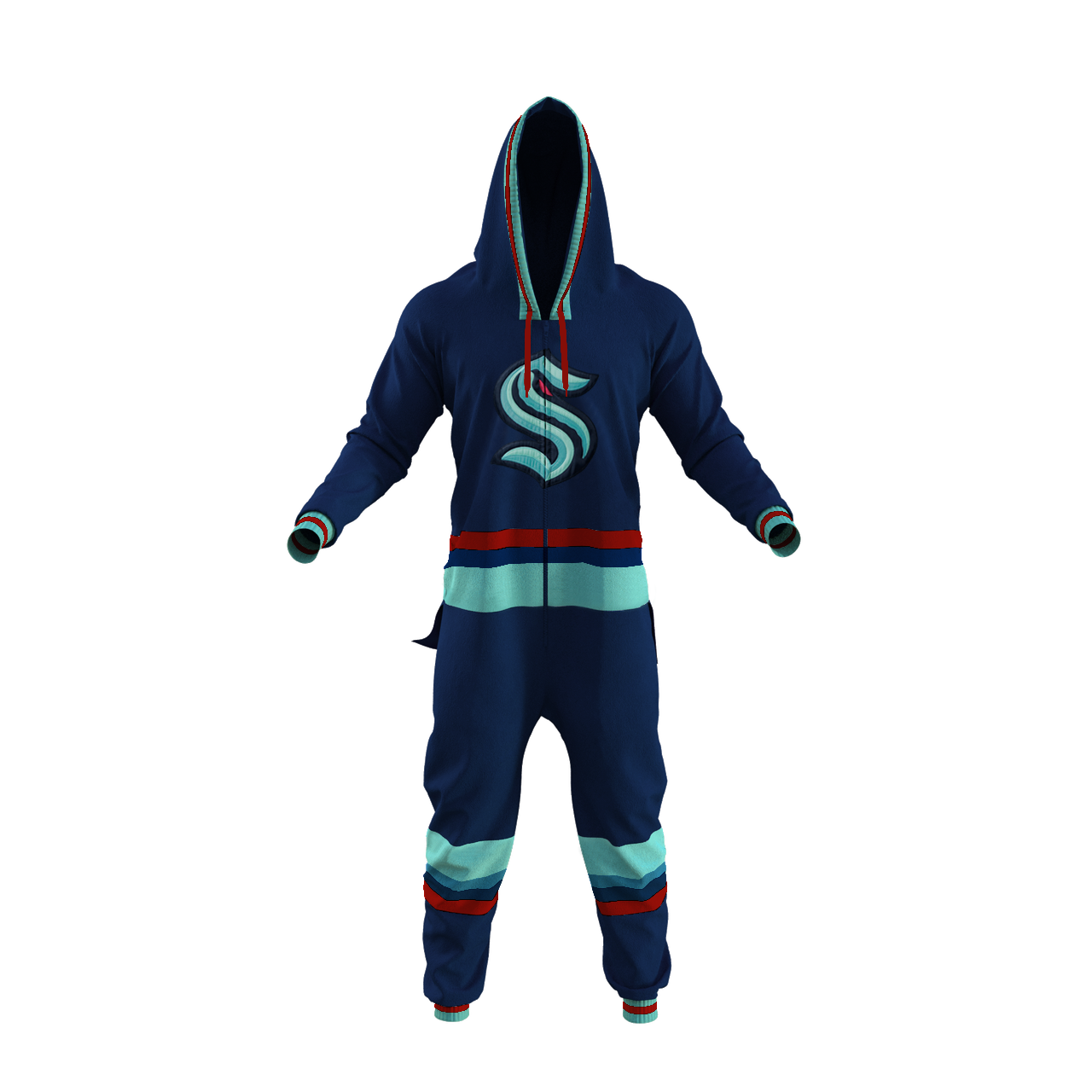 Seattle Kraken NHL Hockey Sockey Men's Navy Team Uniform Onesie