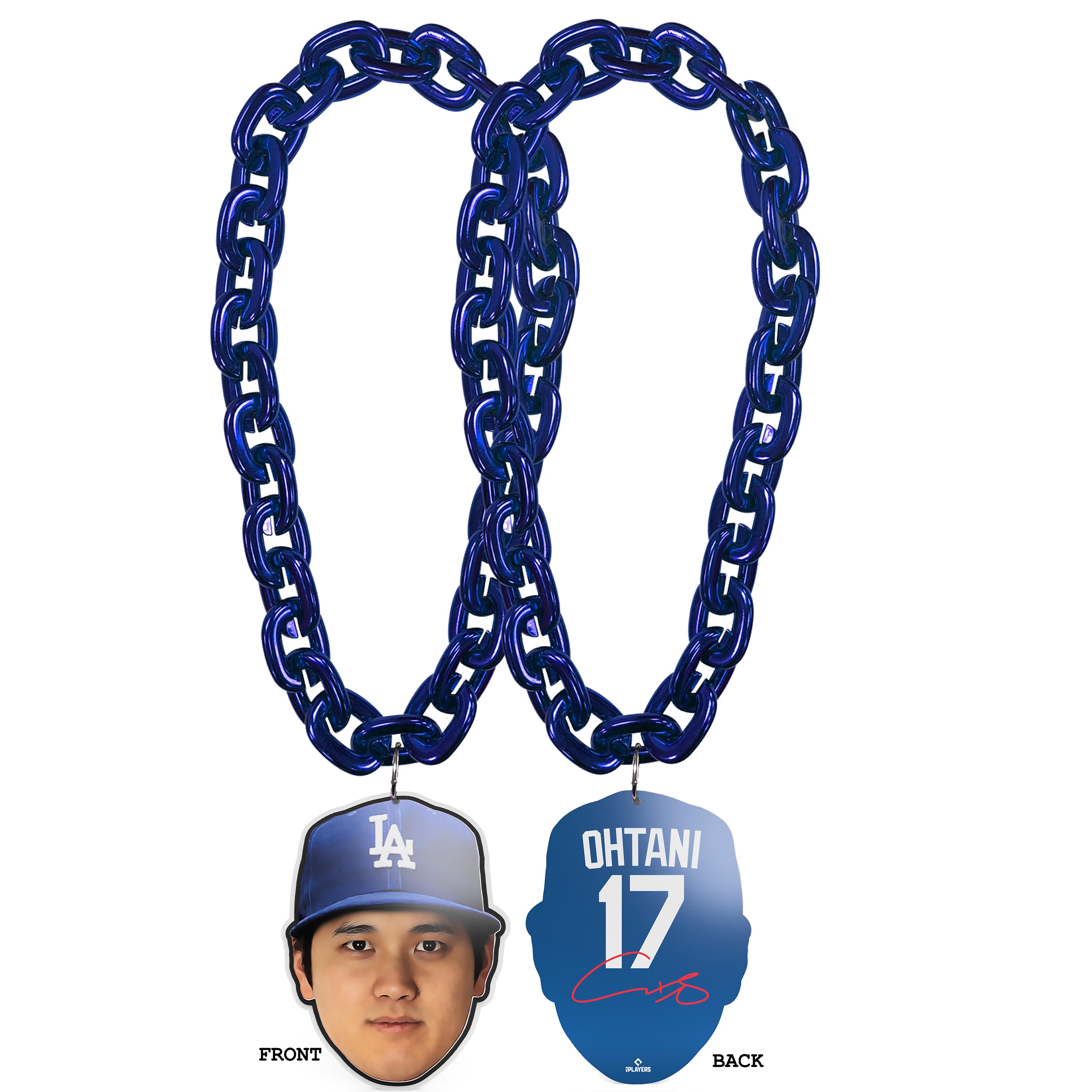 Shohei Ohtani Los Angeles Dodgers MLB FanFave FaceChain Collier Bleu Royal