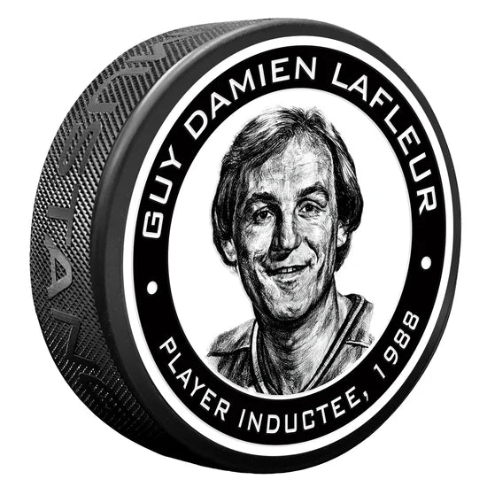 Guy Lafleur Montreal Canadiens NHL Alumni Hockey Hall of Fame Player Induction Hockey Puck