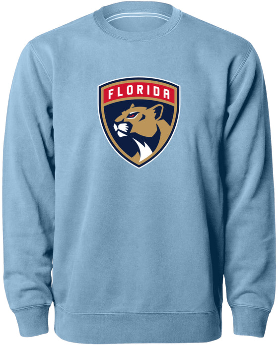 Florida Panthers NHL Bulletin Men's Light Blue Twill Logo Express Crew Sweater