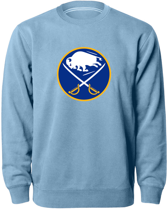 Buffalo Sabres NHL Bulletin Men's Light Blue Twill Logo Express Crew Sweater