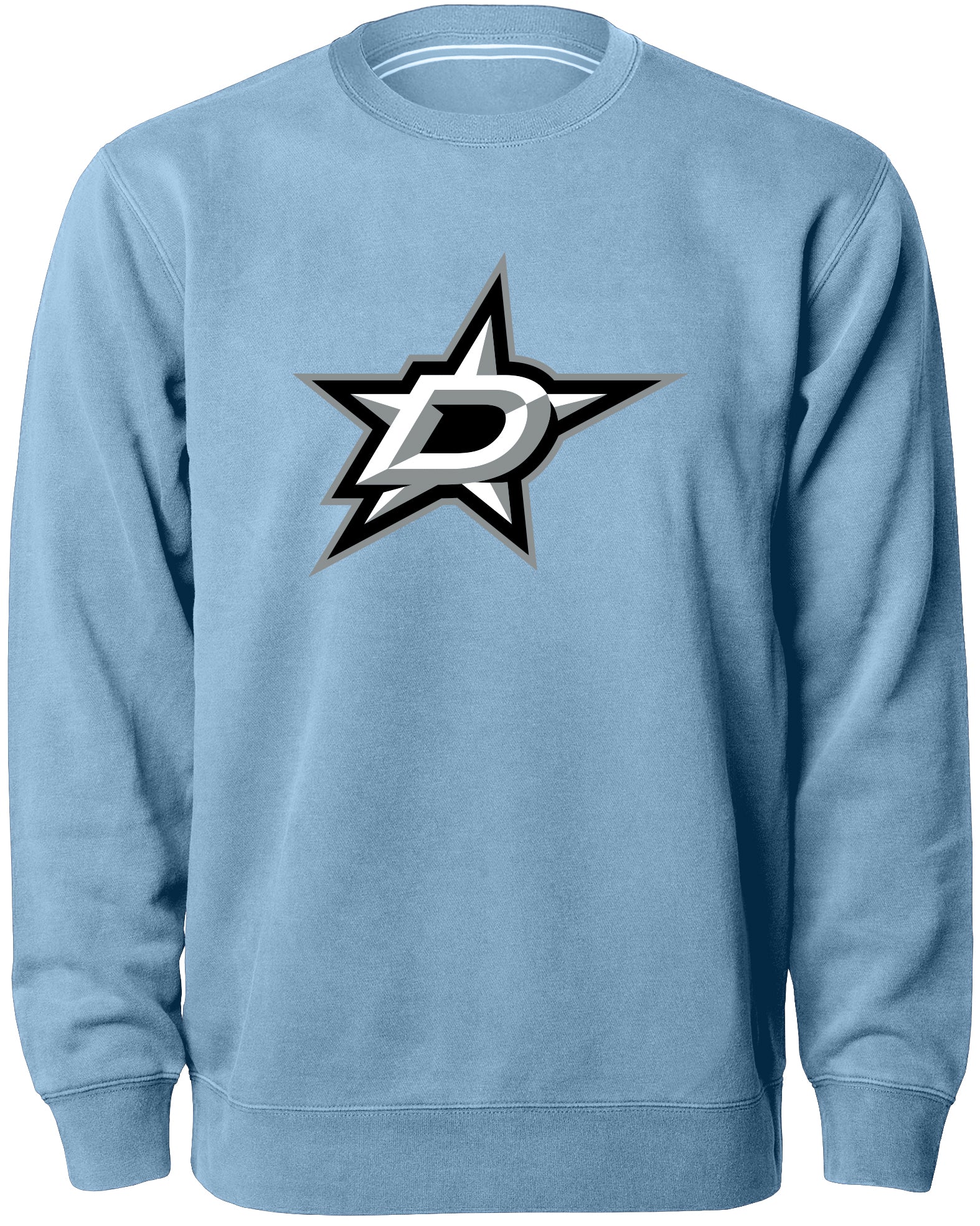 Pull ras du cou Express avec logo en sergé bleu clair des Stars de Dallas NHL Bulletin pour hommes