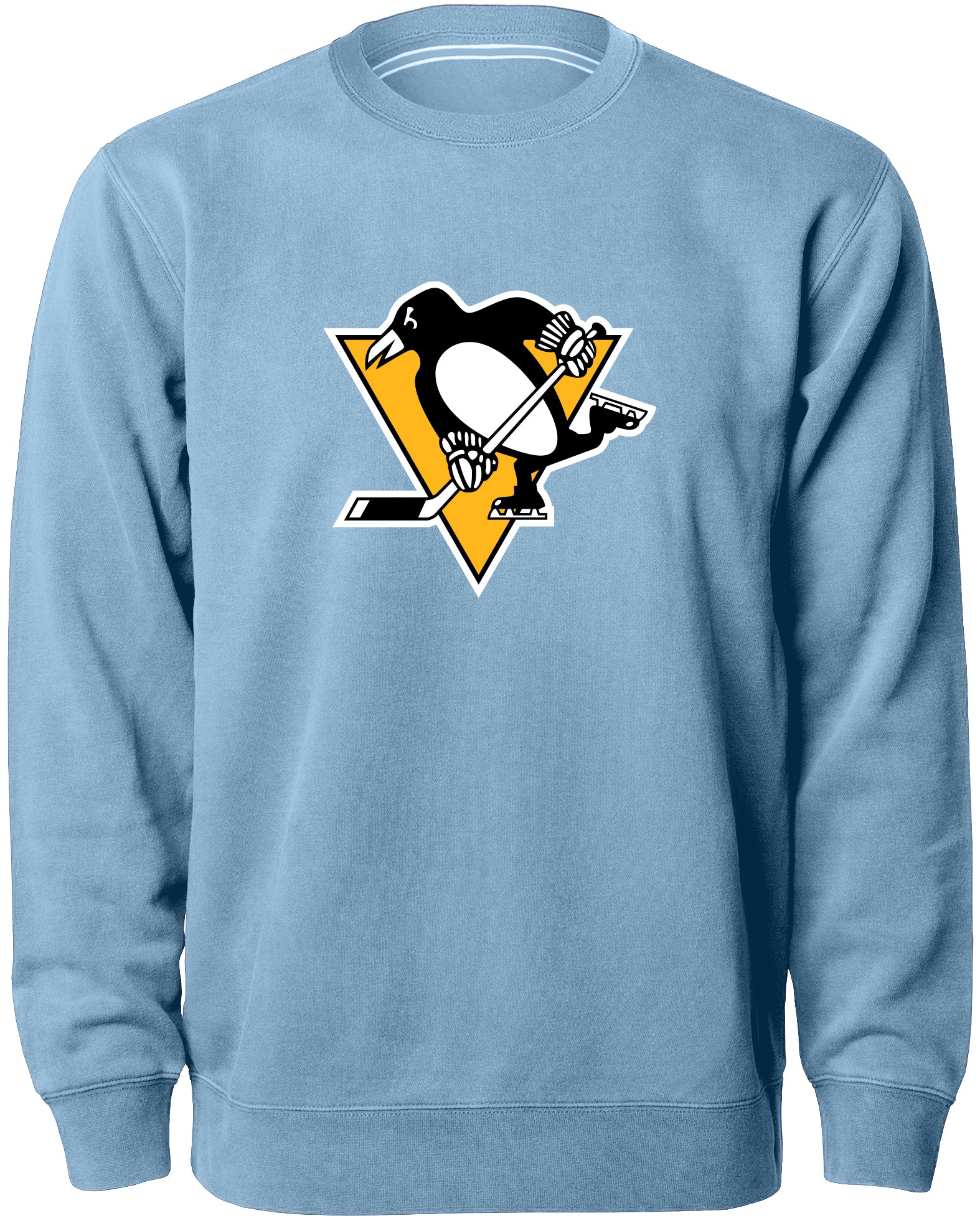 Chandail à col rond Express avec logo en sergé bleu clair des Penguins de Pittsburgh NHL Bulletin pour hommes