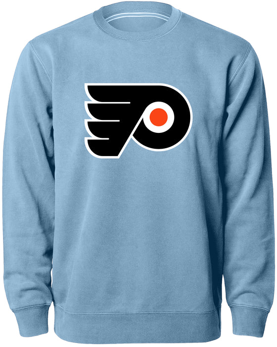 Philadelphia Flyers NHL Bulletin Men's Light Blue Twill Logo Express Crew Sweater