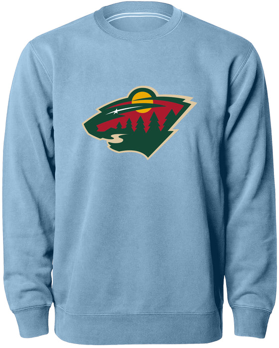 Minnesota Wild NHL Bulletin Men's Light Blue Twill Logo Express Crew Sweater