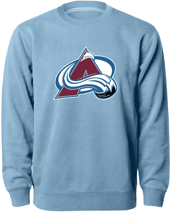 Colorado Avalanche NHL Bulletin Men's Light Blue Twill Logo Express Crew Sweater