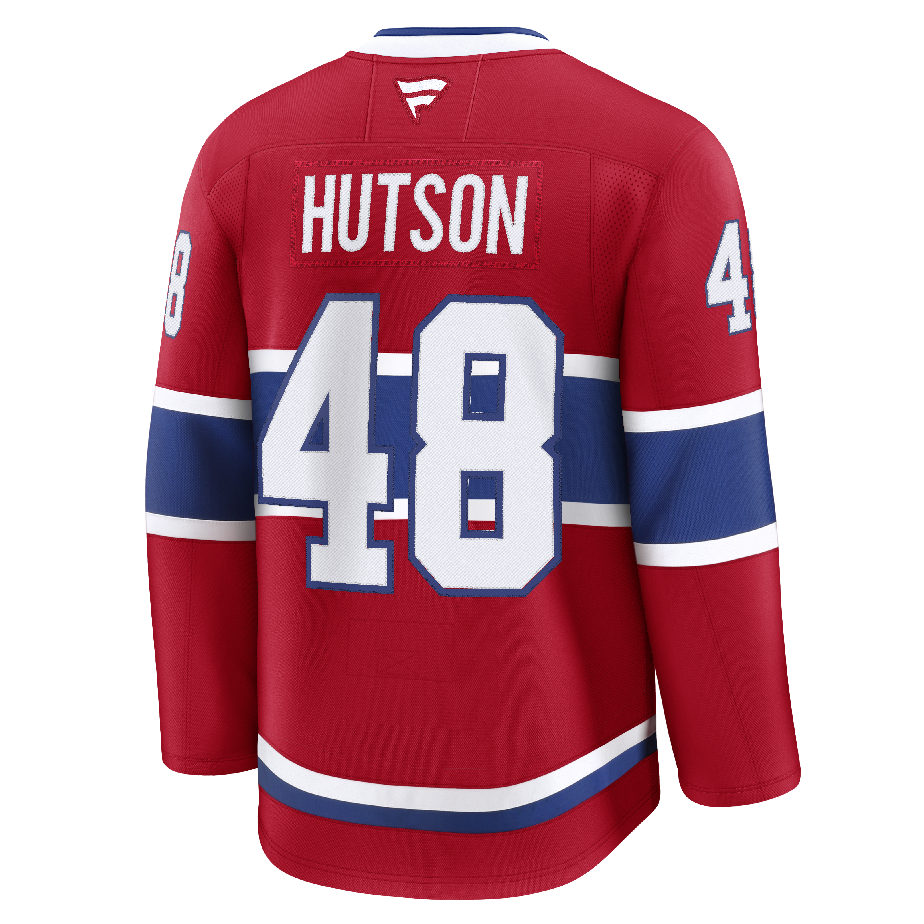 Maillot rouge de qualité supérieure Lane Hutson des Canadiens de Montréal pour homme, de marque NHL Fanatics, avec coutures professionnelles