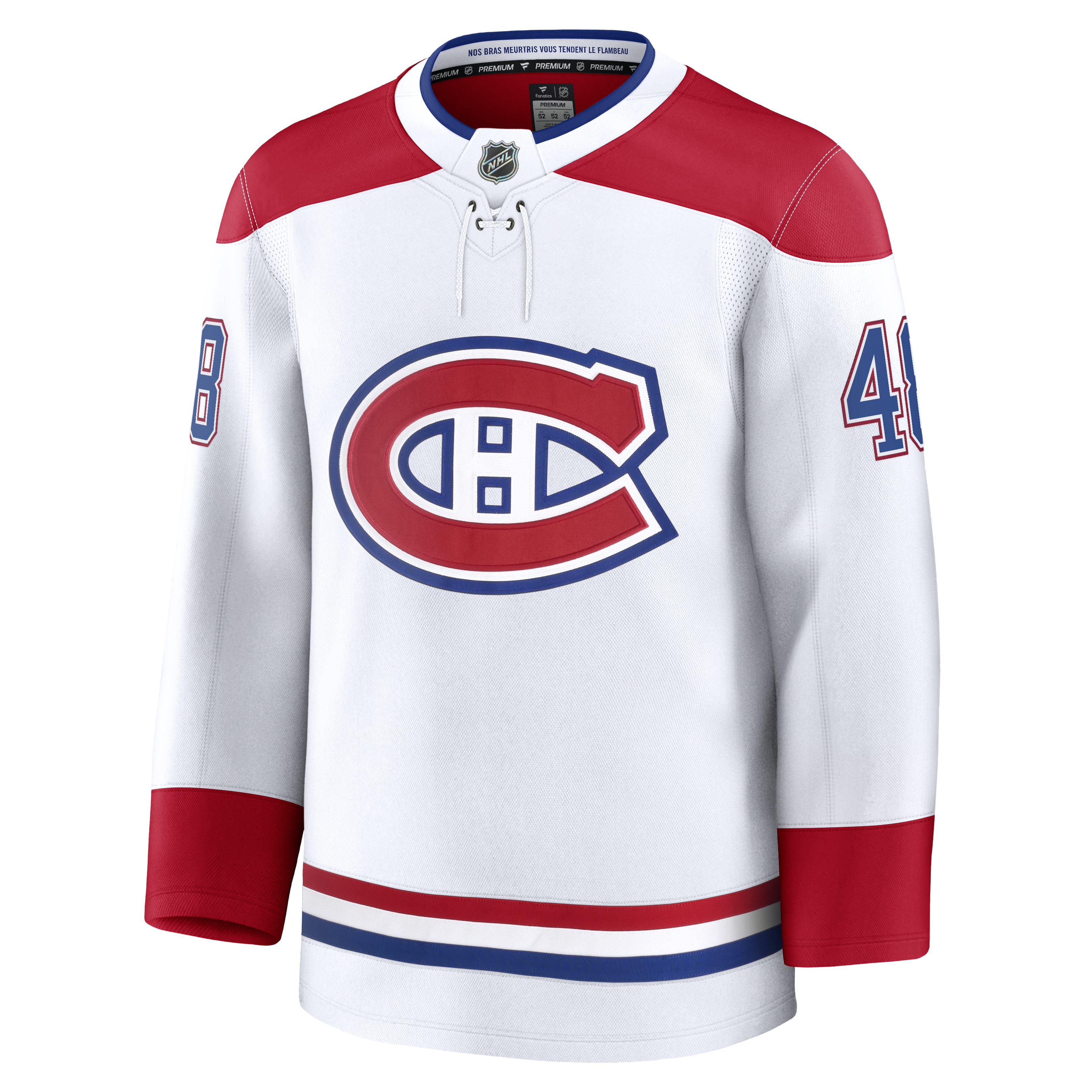 Lane Hutson Montreal Canadiens NHL Fanatics Branded Men's White Pro-Stitched Premium Jersey