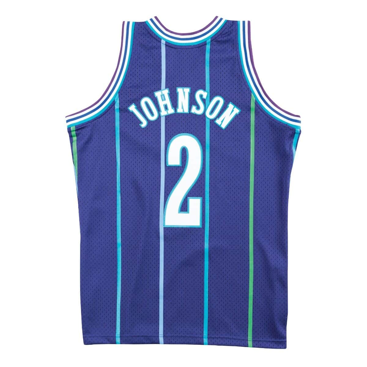 Larry Johnson Charlotte Hornets NBA Mitchell & Ness Men's Purple 1994-95 Hardwood Classics Swingman Jersey