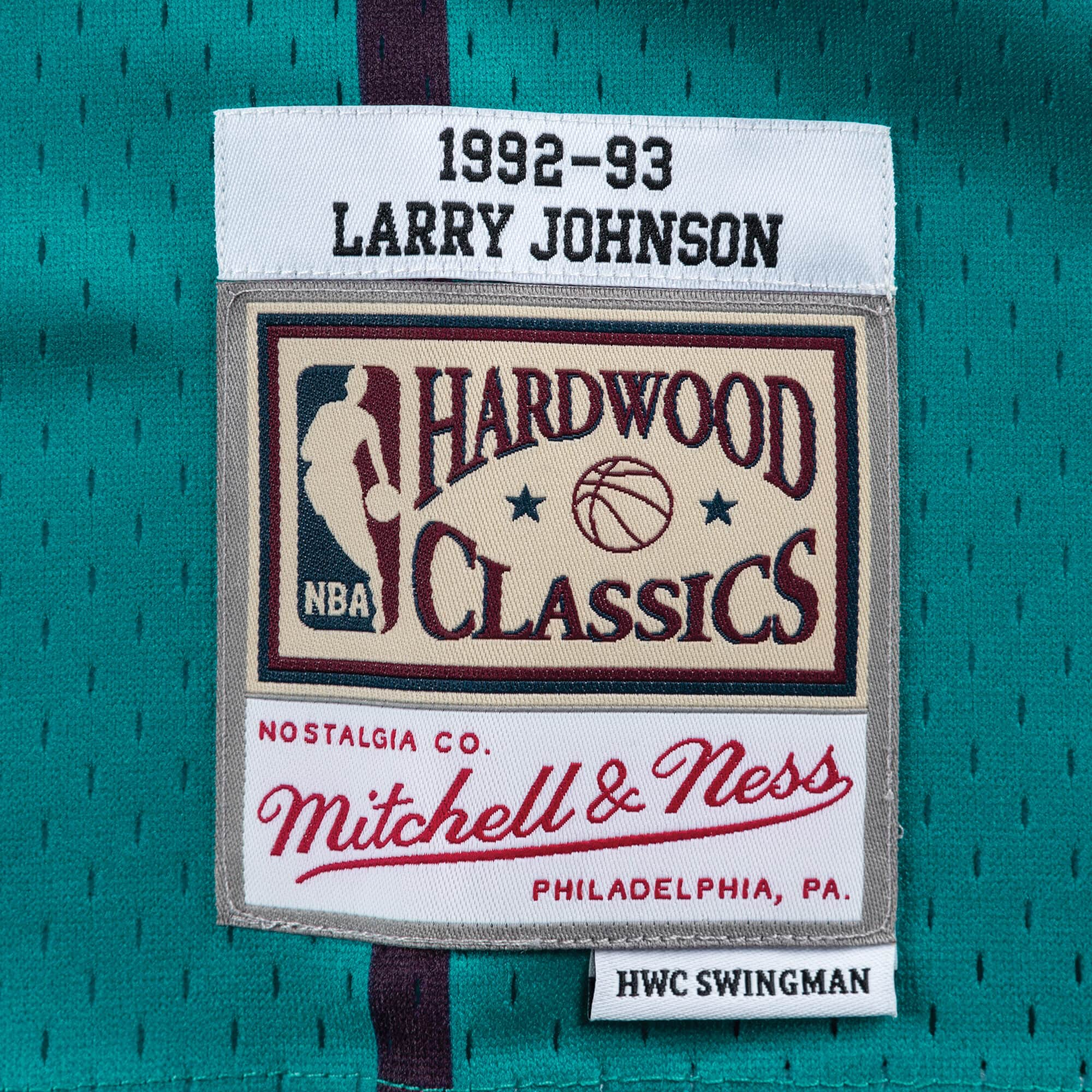 Larry Johnson Charlotte Hornets NBA Mitchell & Ness Sarcelle pour hommes 1992-93 Hardwood Classics Swingman Maillot