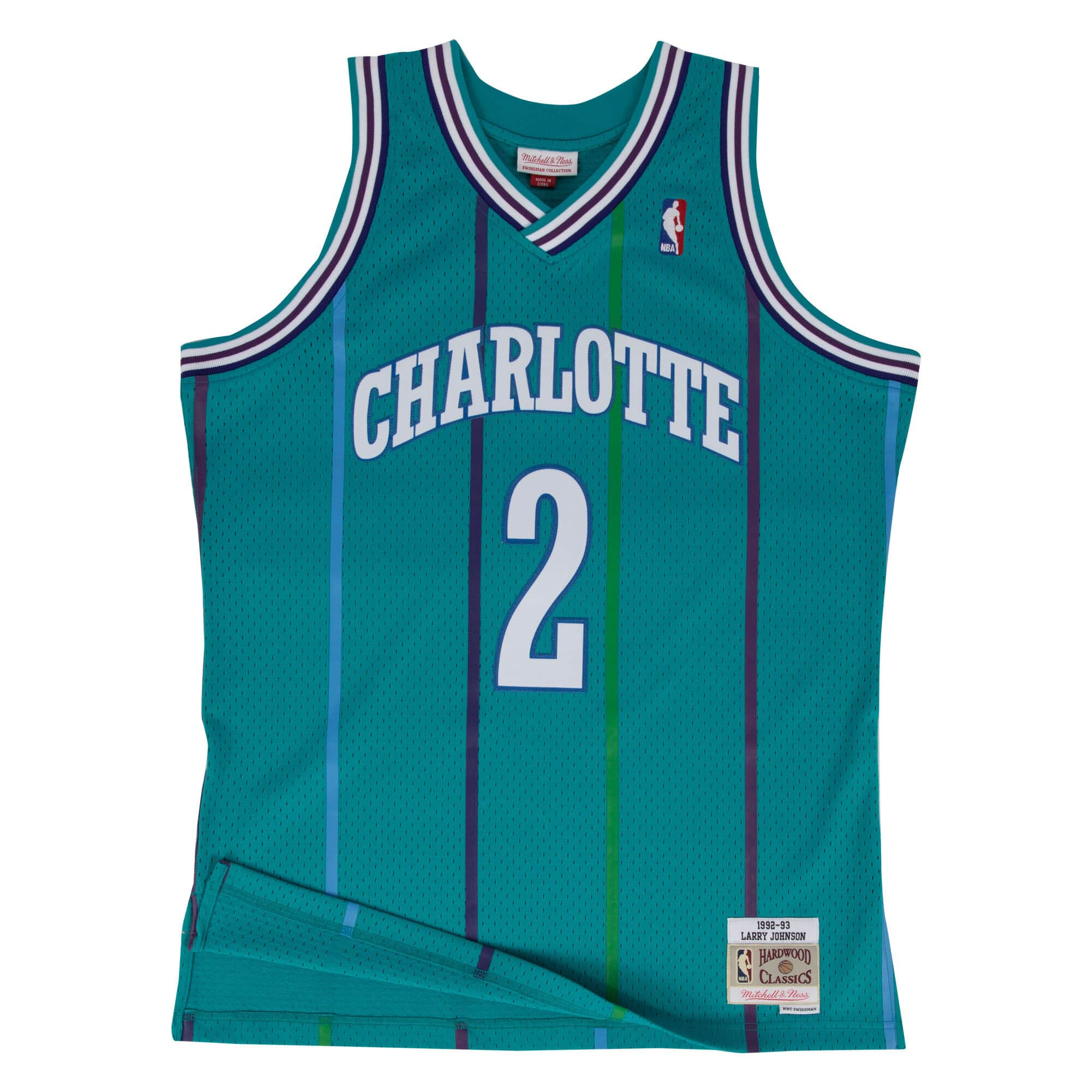 Larry Johnson Charlotte Hornets NBA Mitchell & Ness Sarcelle pour hommes 1992-93 Hardwood Classics Swingman Maillot