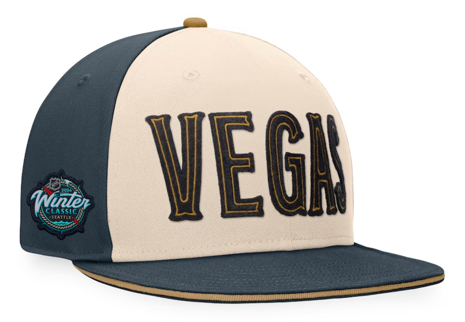 Las Vegas Golden Knights NHL Fanatics Branded Crème/Charbon pour hommes 2024 Winter Classic Snapback