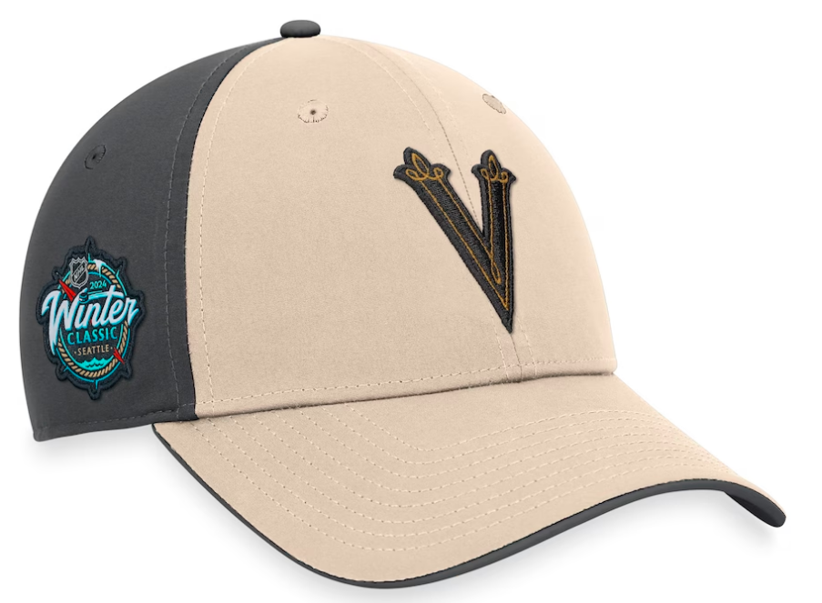 Las Vegas Golden Knights NHL Fanatics Branded Men's Cream/Charcoal 2024 Winter Classic Stretch Fit Hat