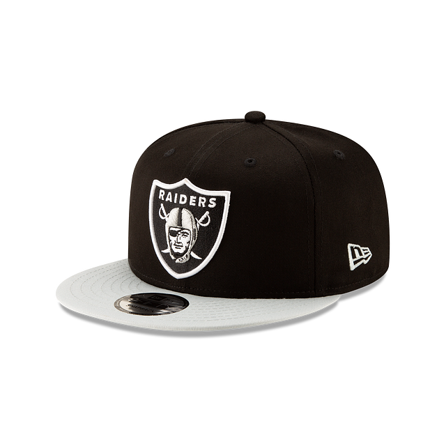 Las Vegas Raiders NFL New Era Snapback de base 9Fifty 2 tons noir/gris pour hommes