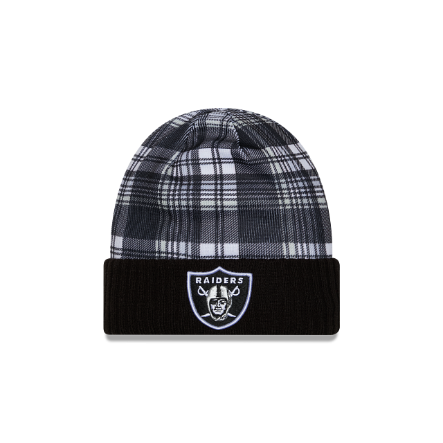 Bonnet en tricot à revers officiel NFL New Era 2024 des Raiders de Las Vegas pour homme