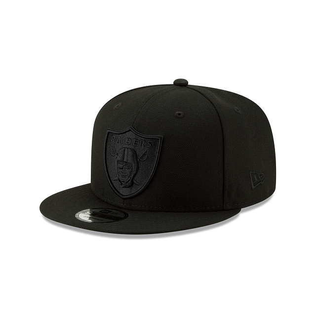 Las Vegas Raiders NFL New Era pour hommes, noir sur noir 9Fifty Basic Snapback