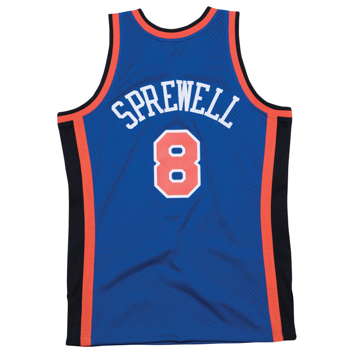 Latrell Sprewell New York Knicks NBA Mitchell & Ness Men's Royal Blue 1998-99 Hardwood Classics Swingman Jersey