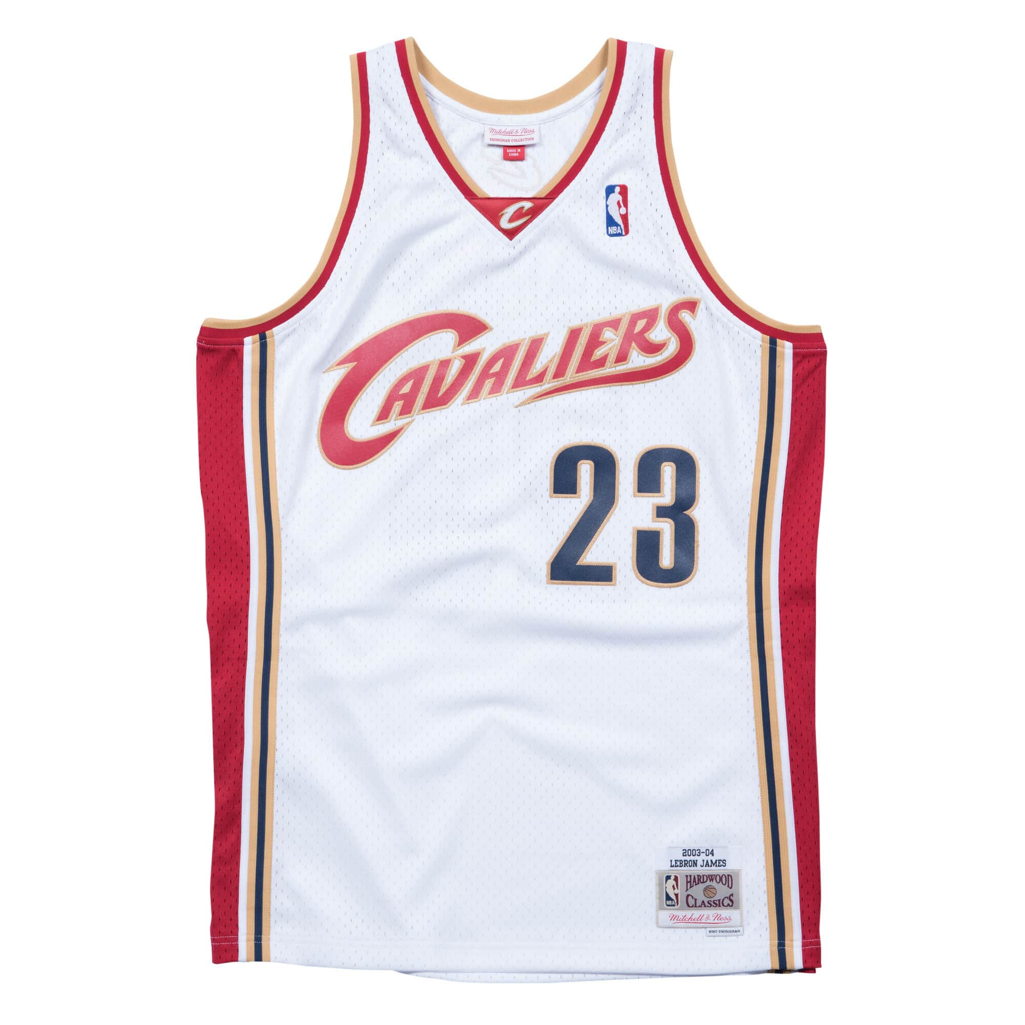 Lebron James Cleveland Cavaliers NBA Mitchell & Ness Maillot Swingman Hardwood Classics blanc 2003-04 pour homme