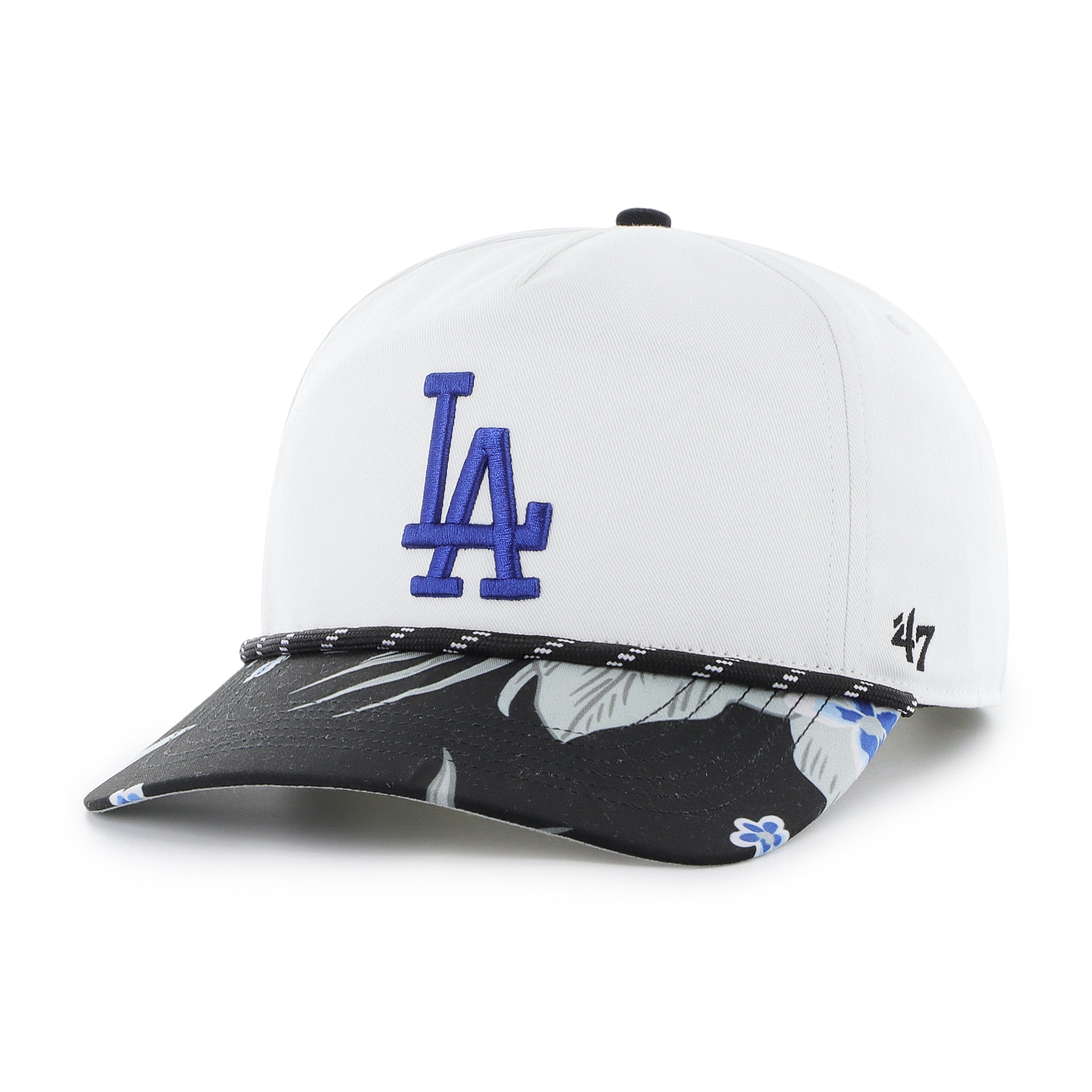 Los Angeles Dodgers MLB 47 Brand Casquette réglable blanche Dark Tropic Hitch pour hommes