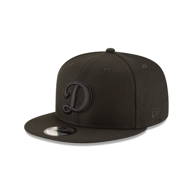 Los Angeles Dodgers MLB New Era pour hommes noir sur noir D Logo 9Fifty Basic Snapback