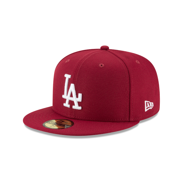 Los Angeles Dodgers MLB New Era Casquette ajustée de base rouge cardinal 59Fifty pour hommes