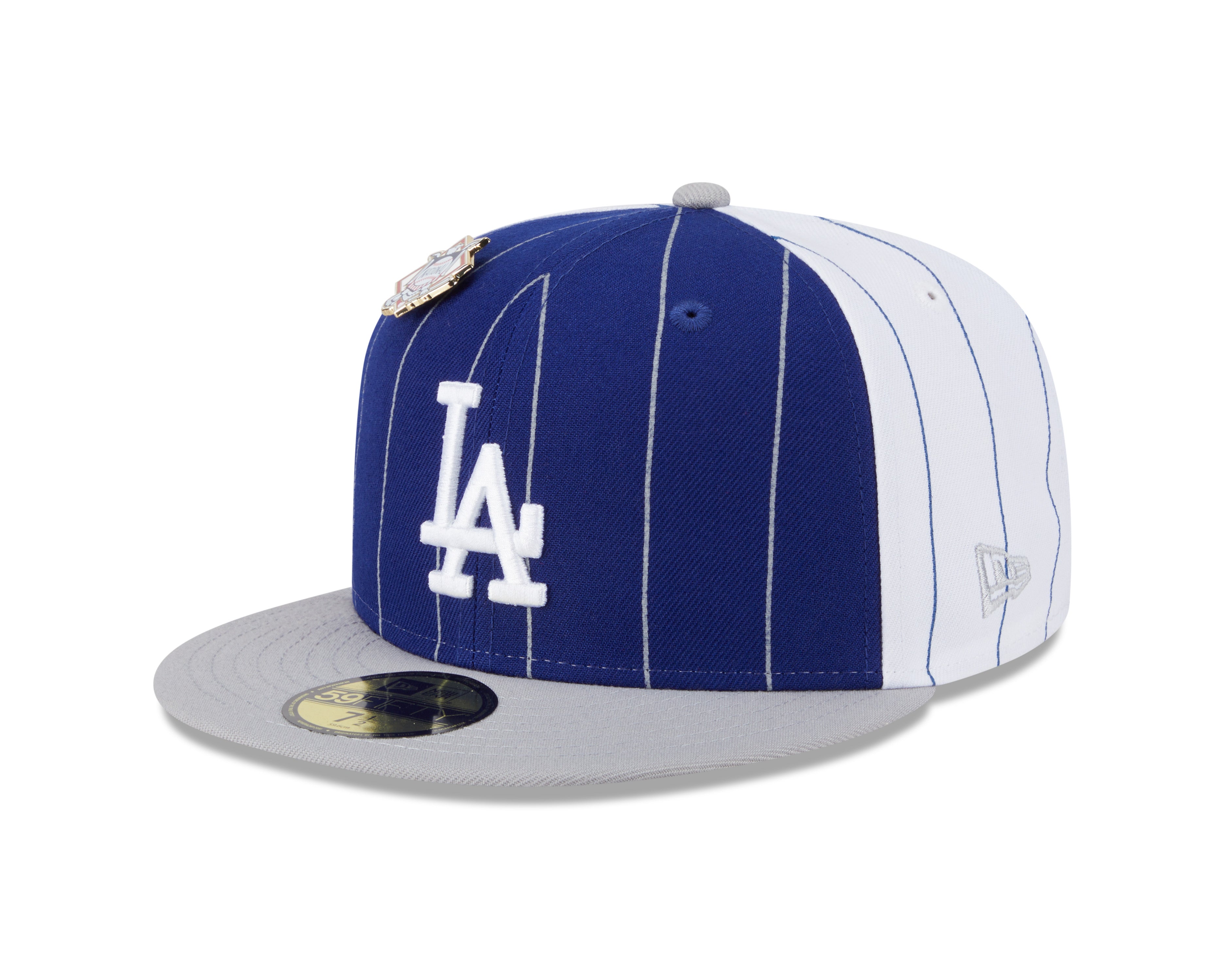 Casquette ajustée à rayures bicolores bleu marine 59Fifty des Dodgers de Los Angeles MLB New Era pour homme