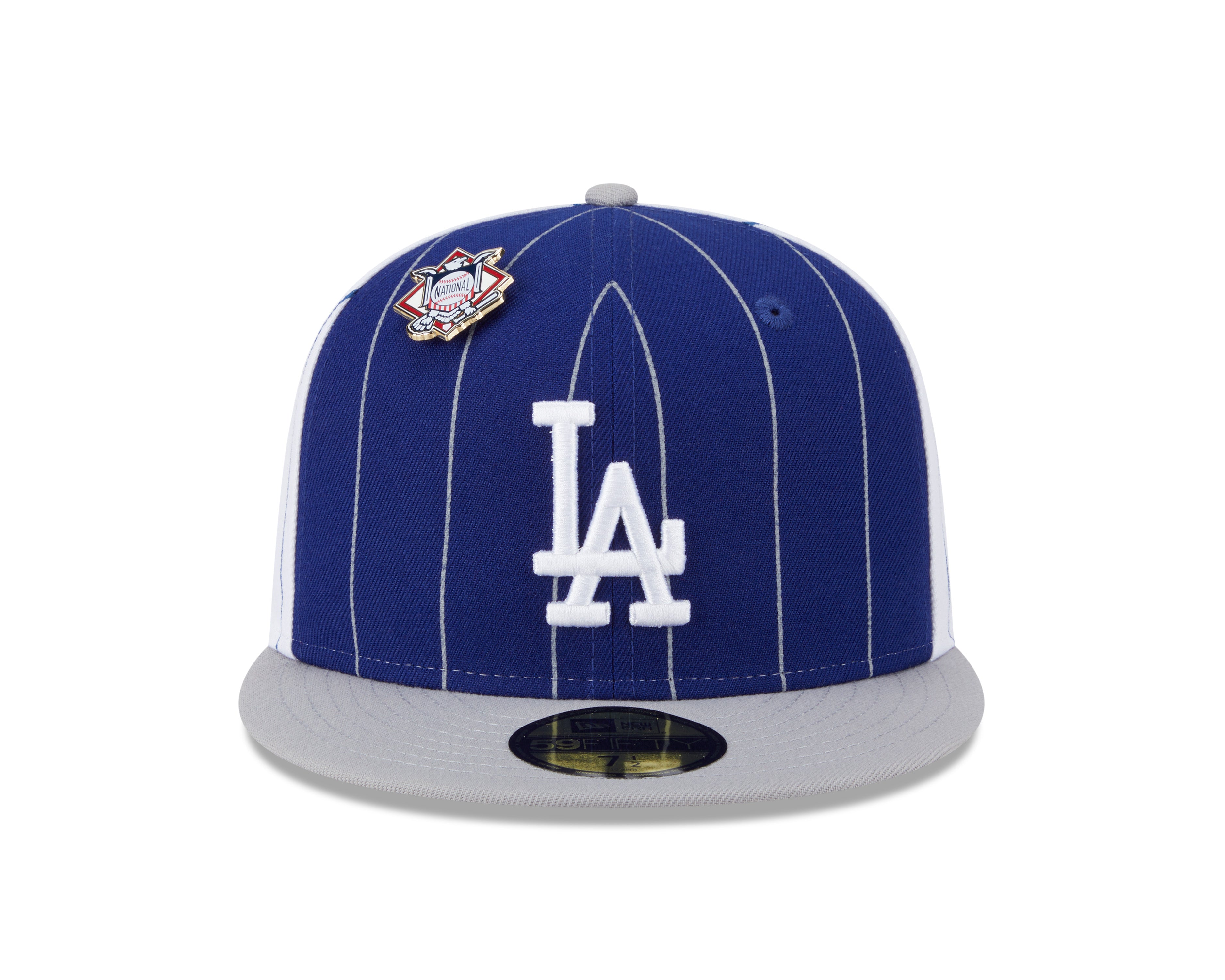 Casquette ajustée à rayures bicolores bleu marine 59Fifty des Dodgers de Los Angeles MLB New Era pour homme
