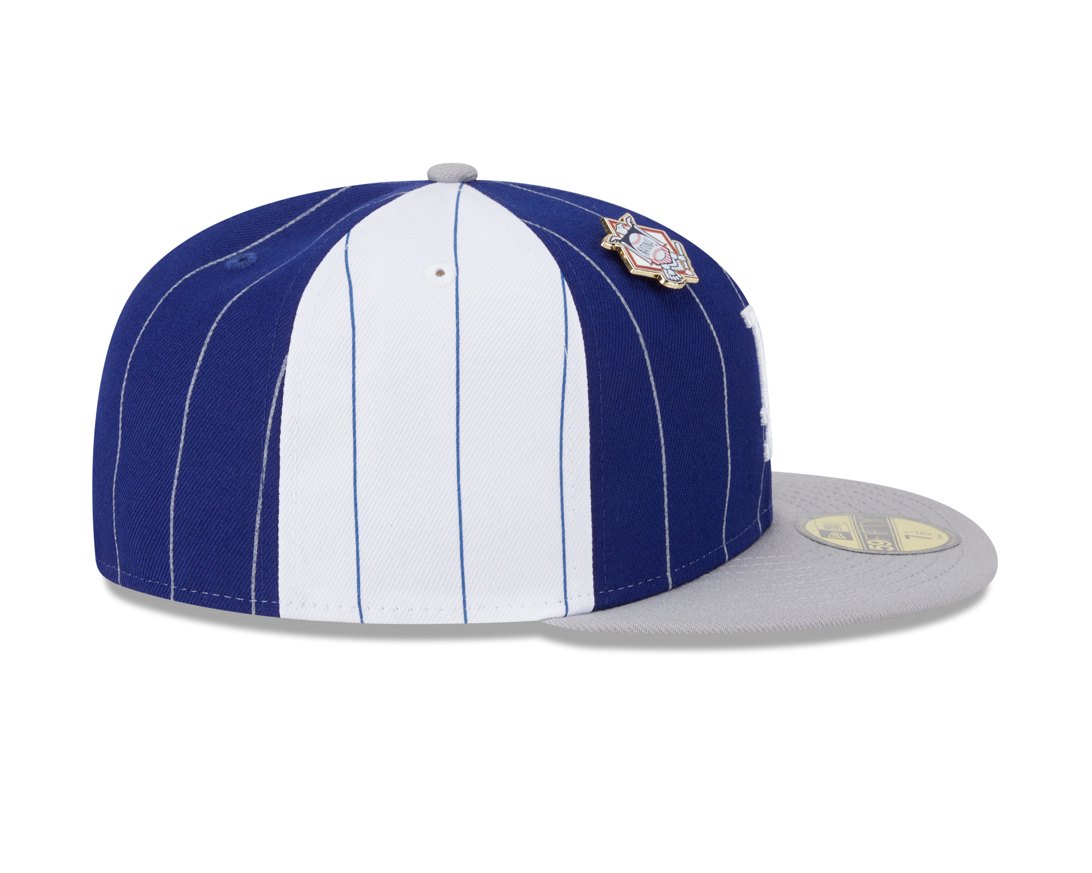 Casquette ajustée à rayures bicolores bleu marine 59Fifty des Dodgers de Los Angeles MLB New Era pour homme