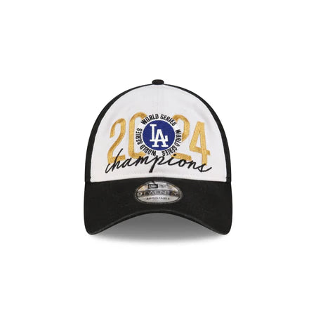 Casquette ajustable pour vestiaire des champions de la série mondiale 9Twenty MLB des Dodgers de Los Angeles New Era pour homme, blanche/noire