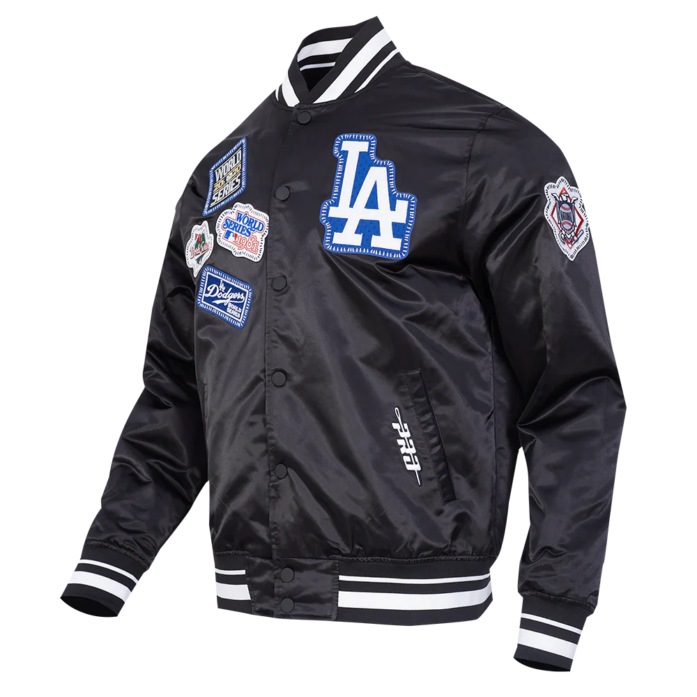 Veste en satin côtelé noir à coutures apparentes pour homme Los Angeles Dodgers MLB Pro Standard
