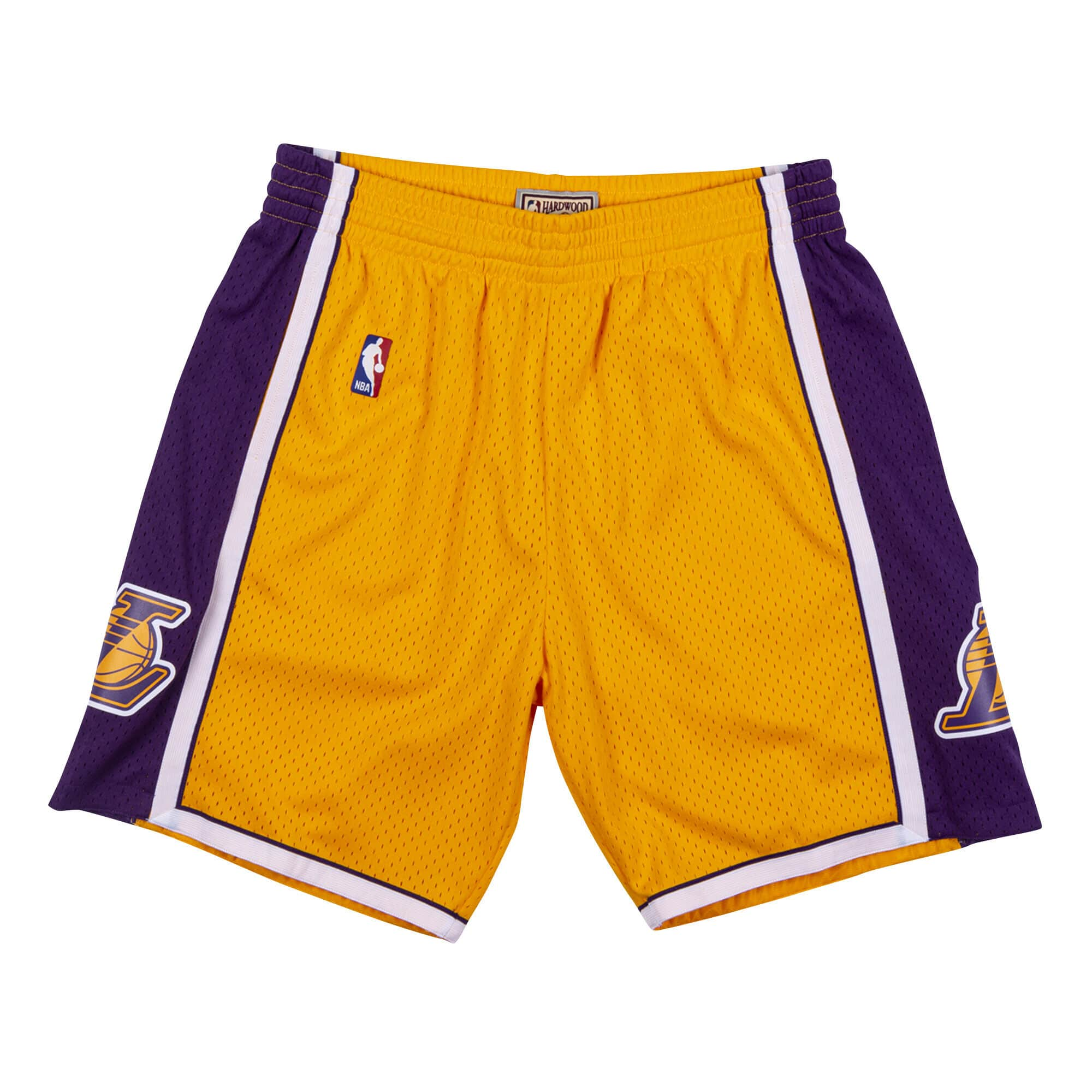 Los Angeles Lakers NBA Mitchell & Ness Men's Gold/Purple 2009-10 Hardwood Classics Swingman Shorts