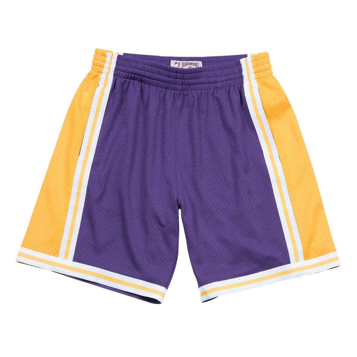 Los Angeles Lakers NBA Mitchell & Ness Men's Purple 1984-85 Hardwood Classics Swingman Shorts