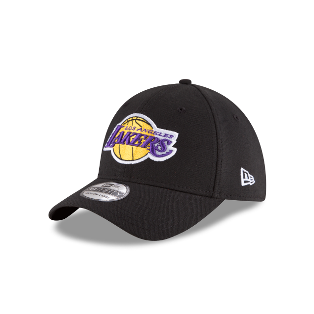 Los Angeles Lakers NBA New Era Men's Black 39Thirty Team Classic Stretch Fit Hat