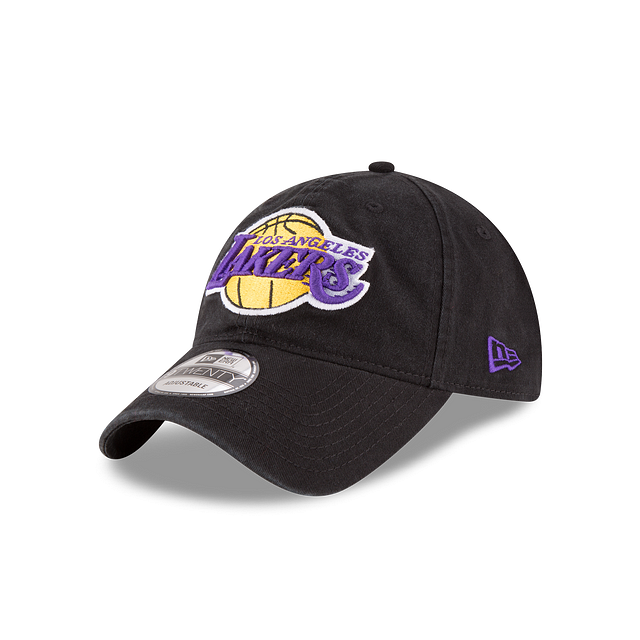 Los Angeles Lakers NBA New Era Men's Black 9Twenty Core Classic Adjustable Hat