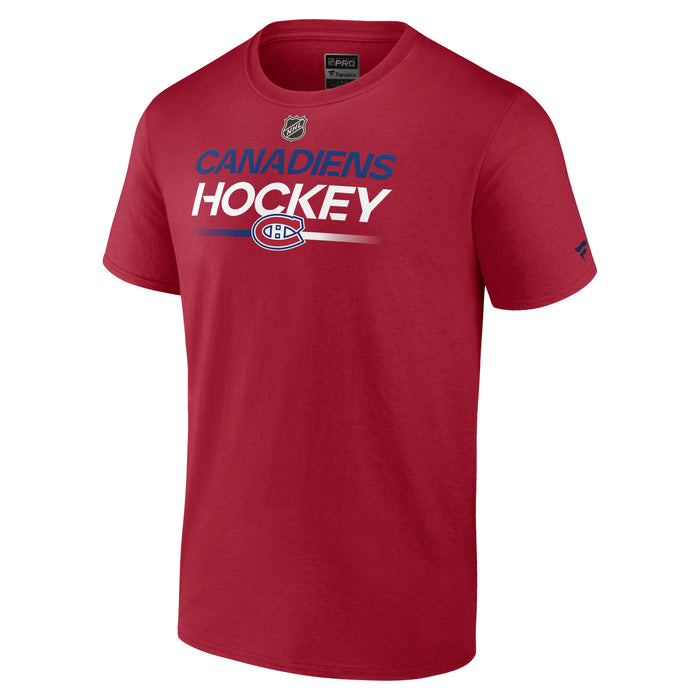 Montreal Canadiens NHL Fanatics Branded Men's Red Authentic Pro T-Shirt