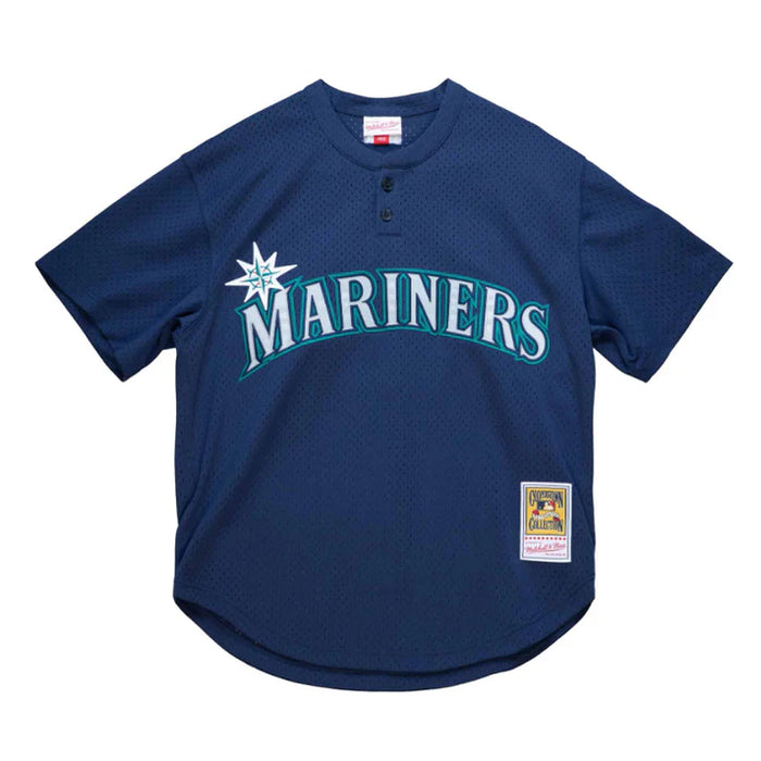 Ichiro Suzuki Seattle Mariners MLB Mitchell & Ness Men's Navy 2002 Authentic BP Jersey