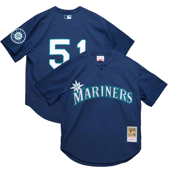 Ichiro Suzuki Seattle Mariners MLB Mitchell & Ness Men's Navy 2002 Authentic BP Jersey