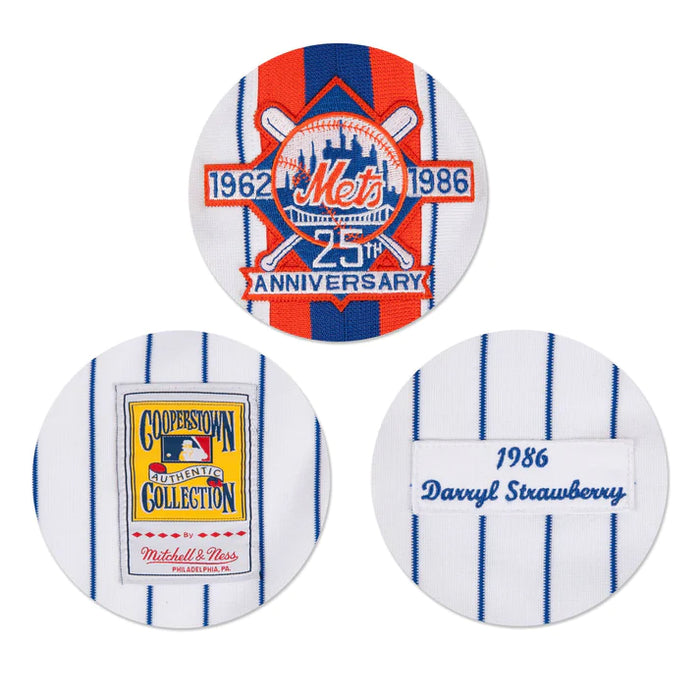 Darryl Strawberry New York Mets MLB Mitchell & Ness Men's White 1986 Authentic Jersey