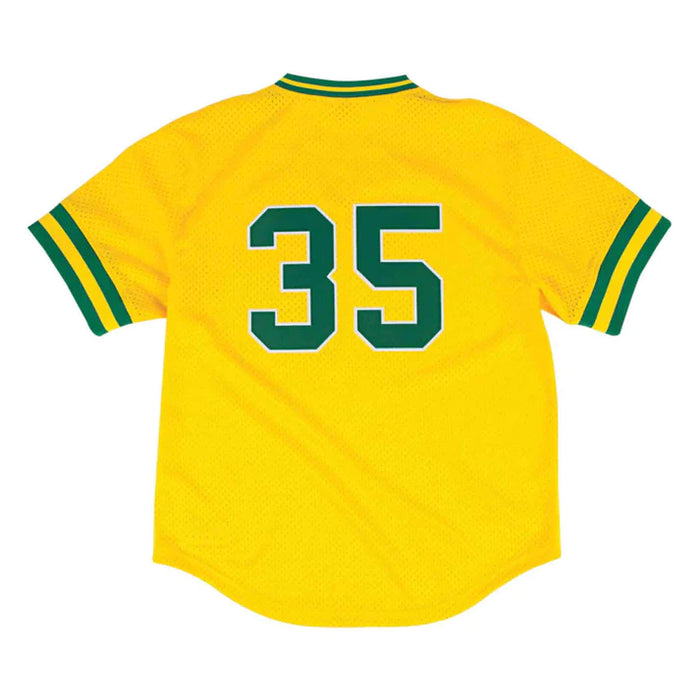 Rickey Henderson Oakland Athletics MLB Mitchell & Ness Men's Yellow 1984 Authentic BP Jersey