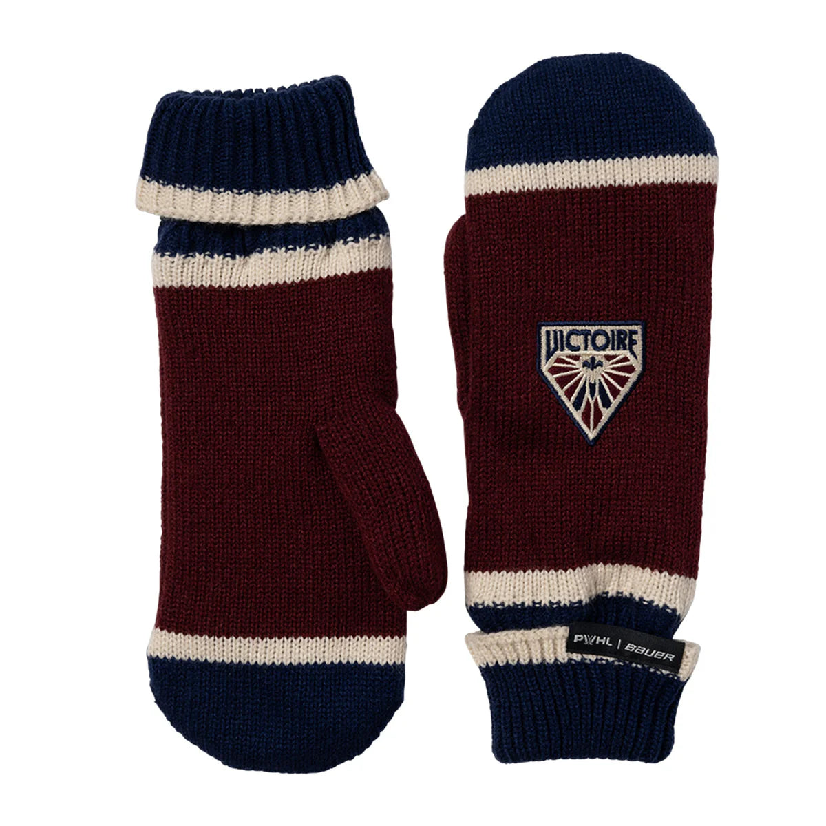 Montreal Victoire PWHL Bauer Unisex Maroon Team Mittens