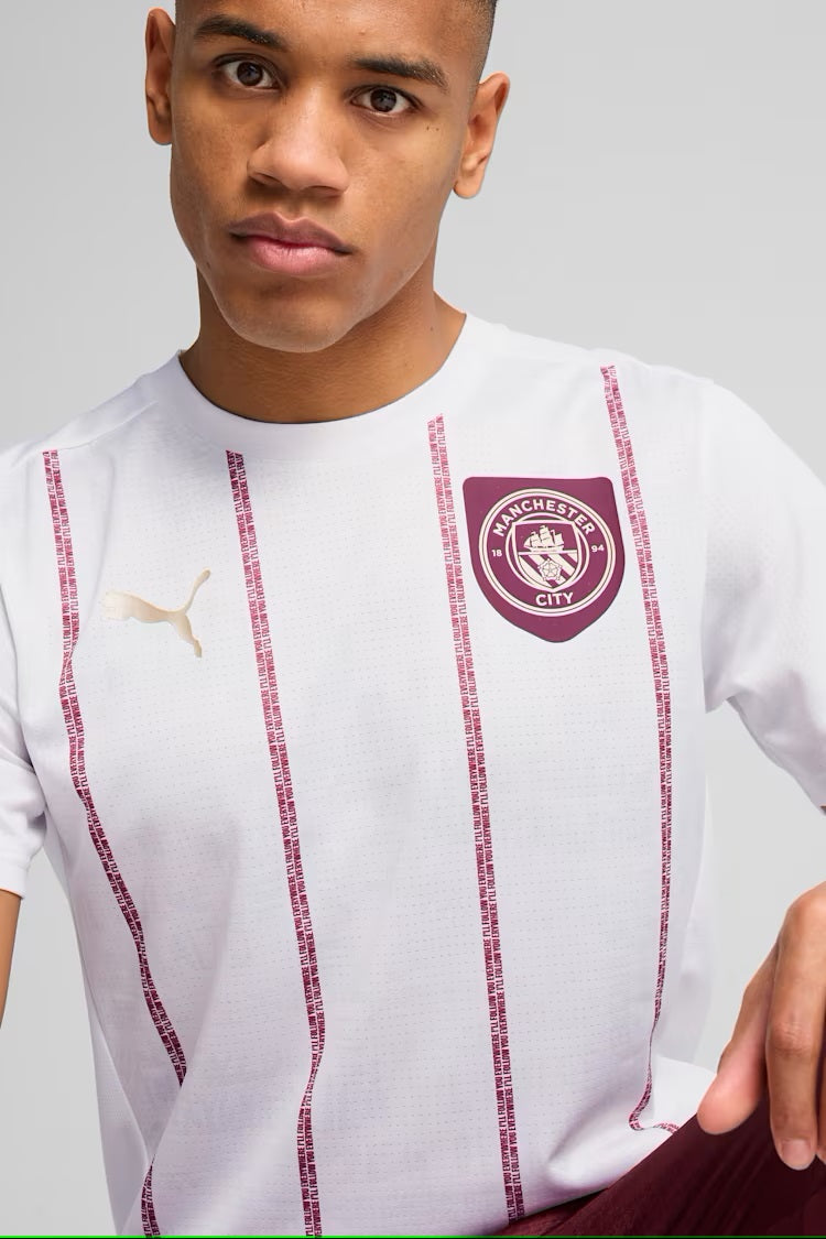 Maillot d'avant-match Puma Manchester City EPL 2024/25 blanc pour homme