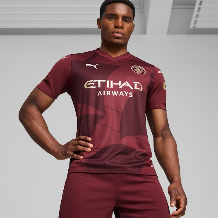 Maillot réplique pour homme Manchester City EPL Puma rouge 2024/25 Third