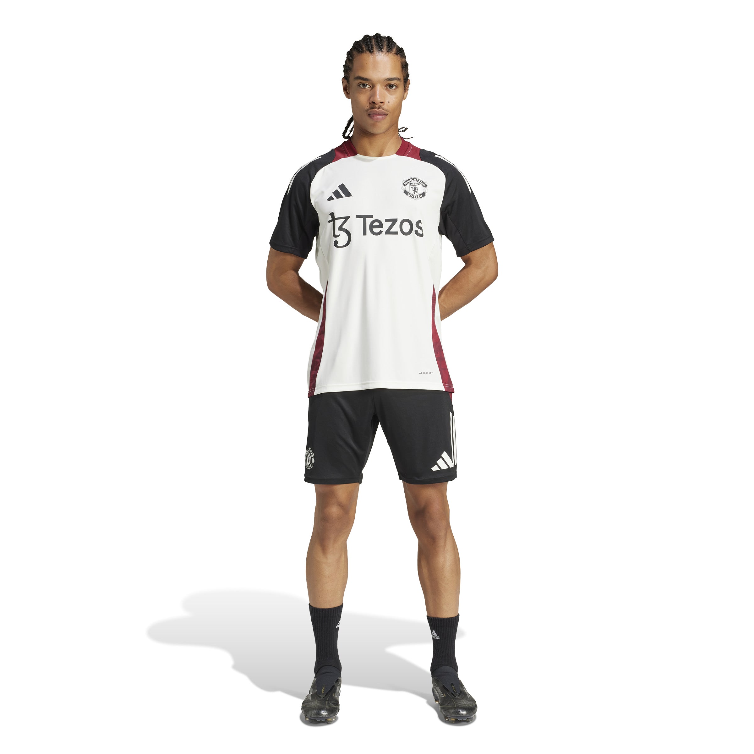 Maillot d'entraînement blanc Adidas Manchester United FC EPL 2025 pour homme